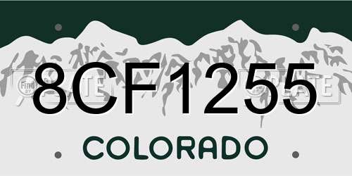 8CF1255 Colorado License Plate
