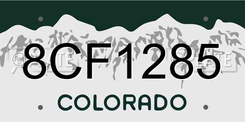 8CF1285 Colorado License Plate