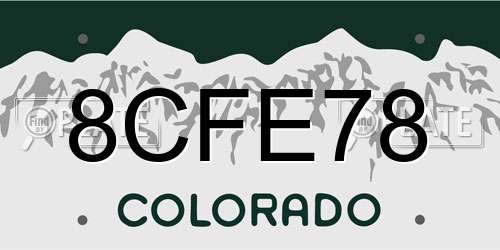 8CFE78 Colorado License Plate
