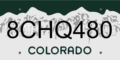 8CHQ480 Colorado License Plate