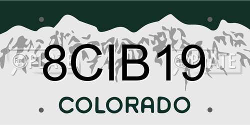 8CIB19 Colorado License Plate