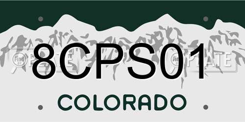 8CPS01 Colorado License Plate