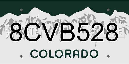 8CVB528 Colorado License Plate