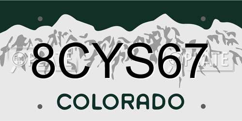 8CYS67 Colorado License Plate
