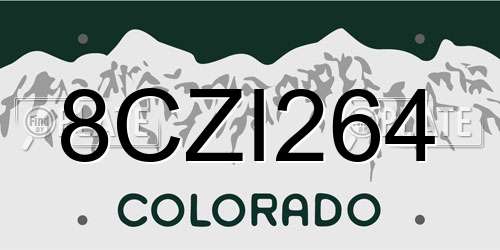 8CZI264 Colorado License Plate