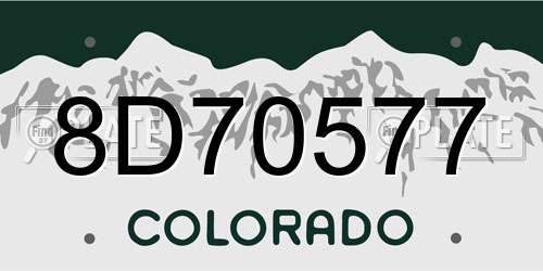 8D70577 Colorado License Plate