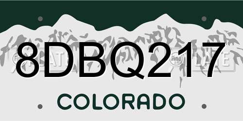 8DBQ217 Colorado License Plate