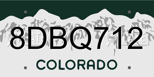 8DBQ712 Colorado License Plate