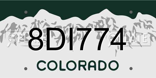 8DI774 Colorado License Plate