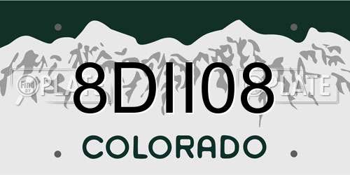 8DII08 Colorado License Plate
