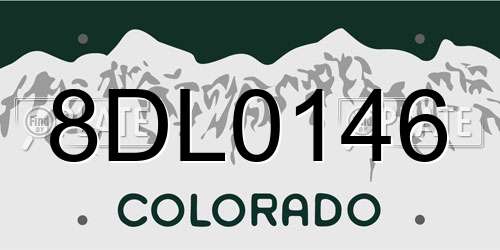 8DL0146 Colorado License Plate
