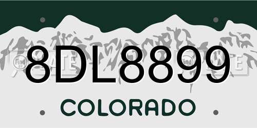 8DL8899 Colorado License Plate