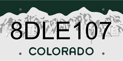 8DLE107 Colorado License Plate
