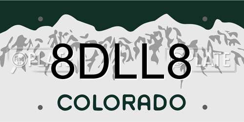 8DLL8 Colorado License Plate
