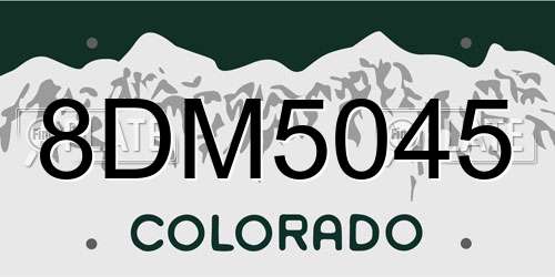 8DM5045 Colorado License Plate