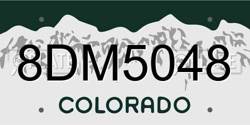8DM5048 Colorado License Plate