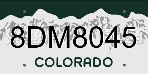 8DM8045 Colorado License Plate