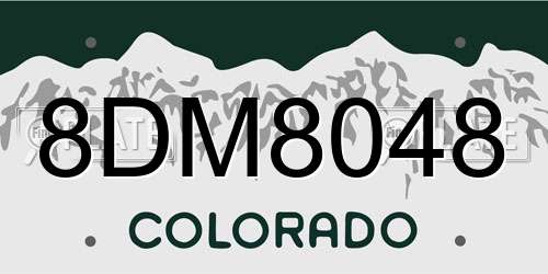 8DM8048 Colorado License Plate