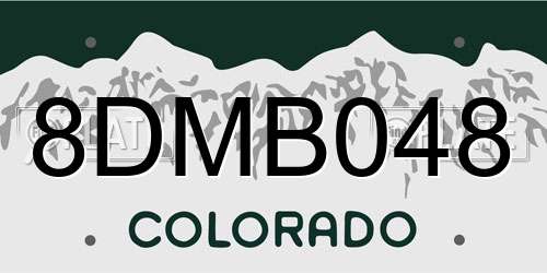 8DMB048 Colorado License Plate