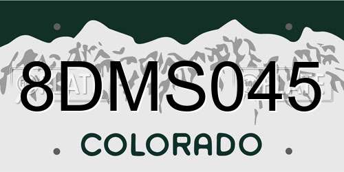 8DMS045 Colorado License Plate
