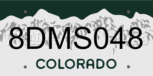 8DMS048 Colorado License Plate
