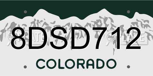 8DSD712 Colorado License Plate