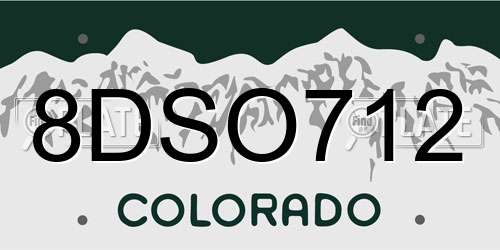 8DSO712 Colorado License Plate