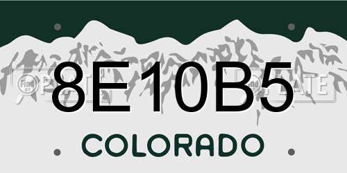 8E10B5 Colorado License Plate