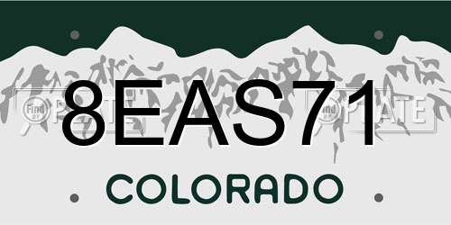 8EAS71 Colorado License Plate