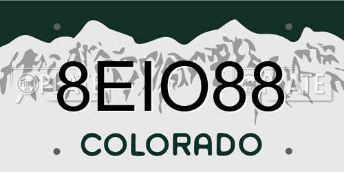 8EIO88 Colorado License Plate