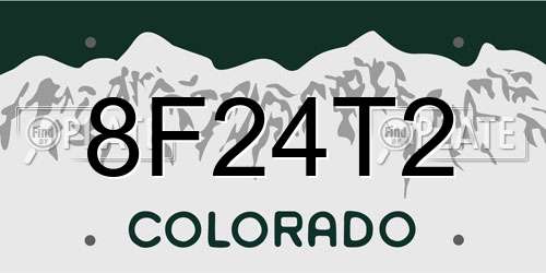 8F24T2 Colorado License Plate