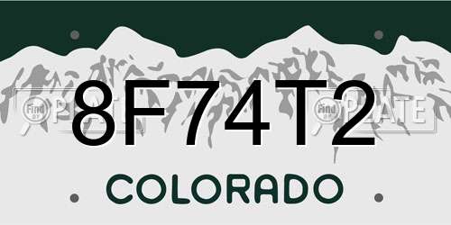 8F74T2 Colorado License Plate