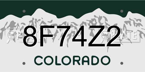 8F74Z2 Colorado License Plate