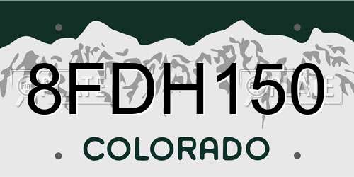 8FDH150 Colorado License Plate