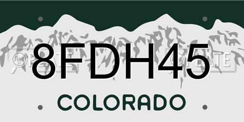 8FDH45 Colorado License Plate