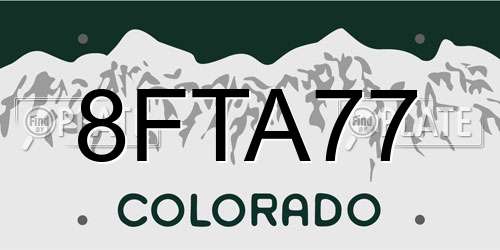 8FTA77 Colorado License Plate