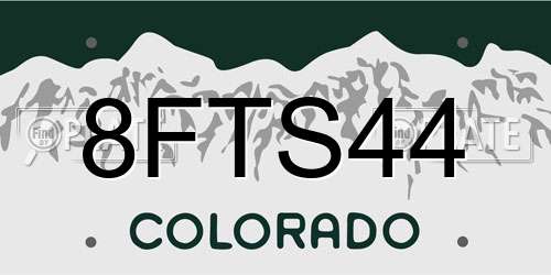 8FTS44 Colorado License Plate
