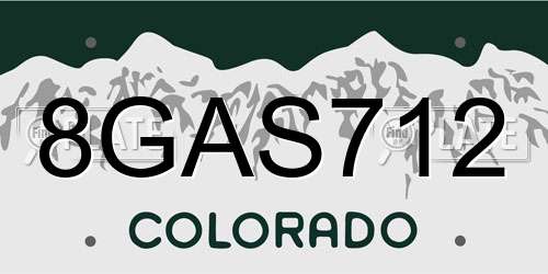 8GAS712 Colorado License Plate