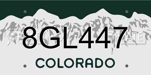 8GL447 Colorado License Plate