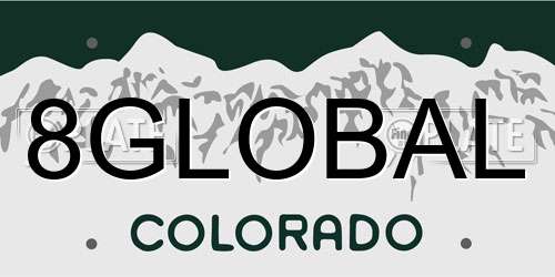 8GLOBAL Colorado License Plate