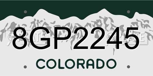 8GP2245 Colorado License Plate