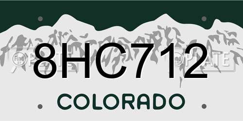 8HC712 Colorado License Plate