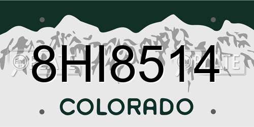 8HI8514 Colorado License Plate