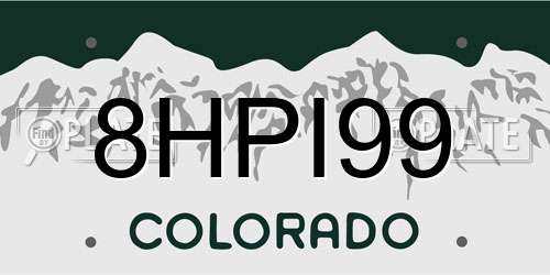 8HPI99 Colorado License Plate
