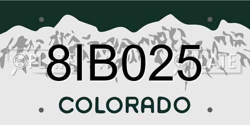 8IB025 Colorado License Plate