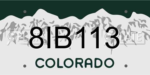 8IB113 Colorado License Plate