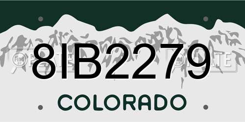 8IB2279 Colorado License Plate