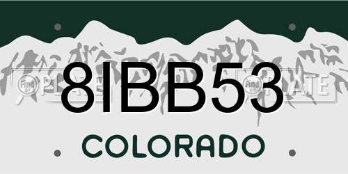 8IBB53 Colorado License Plate