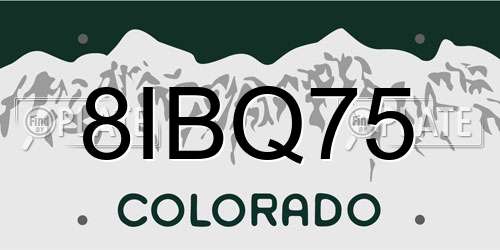 8IBQ75 Colorado License Plate