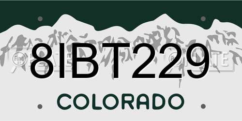 8IBT229 Colorado License Plate